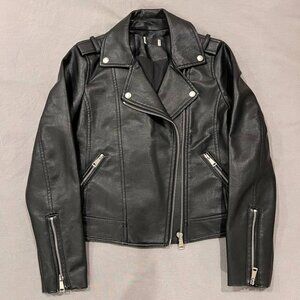 Black faux leather jacket